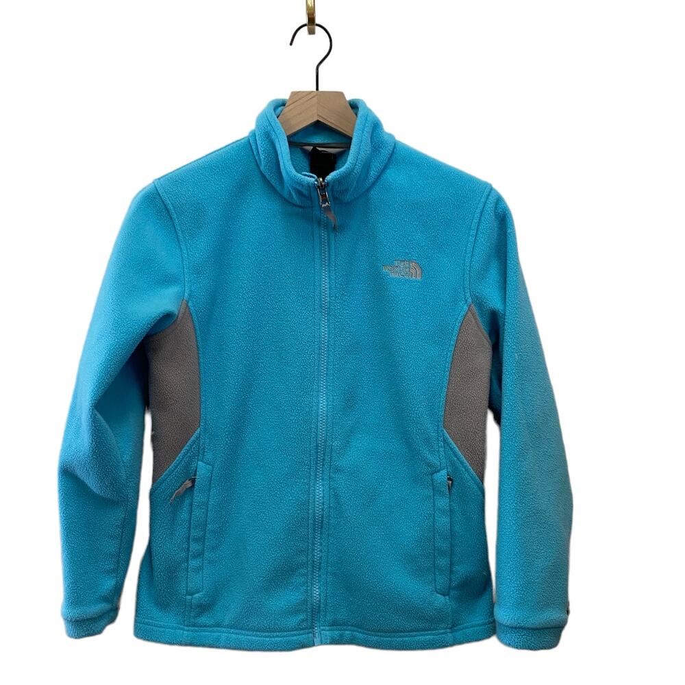 The North Face Khumbu 300 Fleece Jacket Blue/Grey Girls Large 14/16 Full Zip